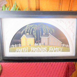 Beautiful ~~~ Faith, Friends, Family ~~~ Plaque -  Brand New, Never Hund